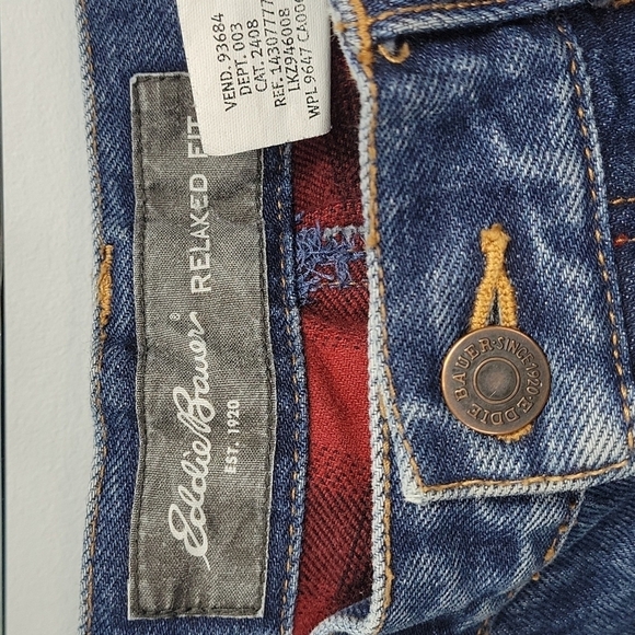 Eddie Bauer men's heavy duty flannel lined jeans size 36x34 Relaxed fit - Picture 4 of 11